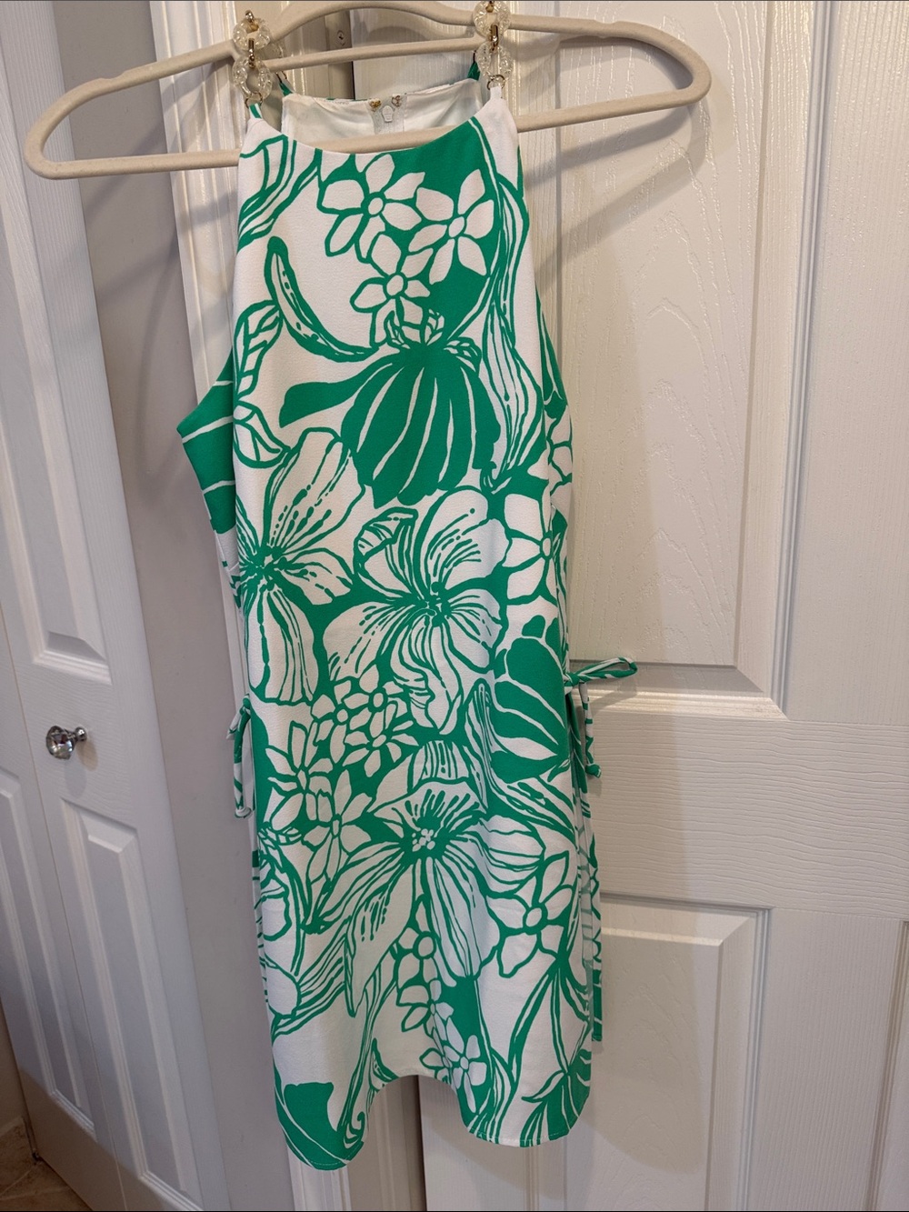 Pearl Shift Romper- Green & White